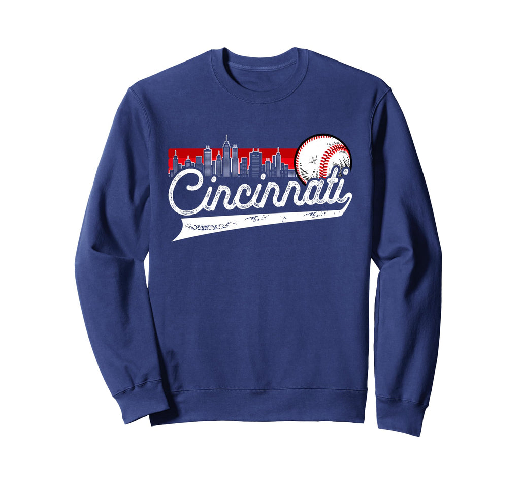Cincinnati Baseball Softball Sweatshirt - Fun Novelty Design Men Women - T-Shirt, Sweatshirt, Hoodie