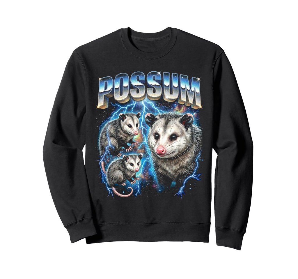 Possum 80S Funny Silly Opossum Sweatshirt - Fun Novelty Design for Adults - T-Shirt, Sweatshirt, Hoodie
