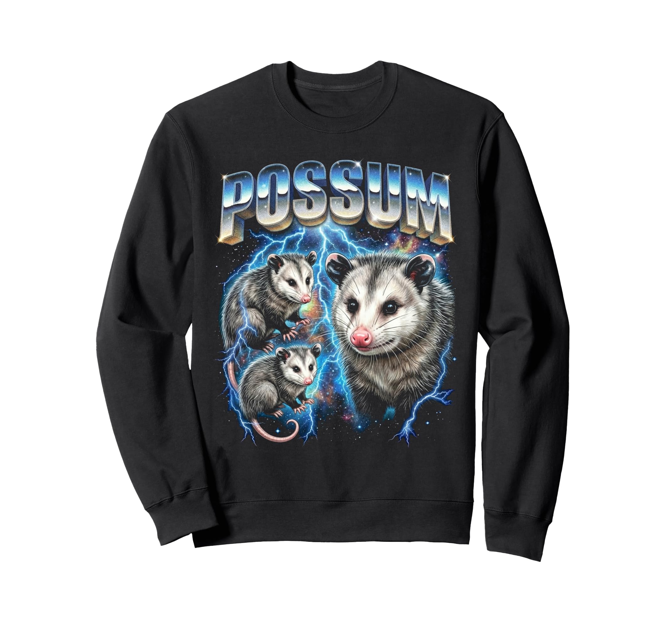 Possum 80S Funny Silly Opossum Sweatshirt - Fun Novelty Design for Adults - T-Shirt, Sweatshirt, Hoodie