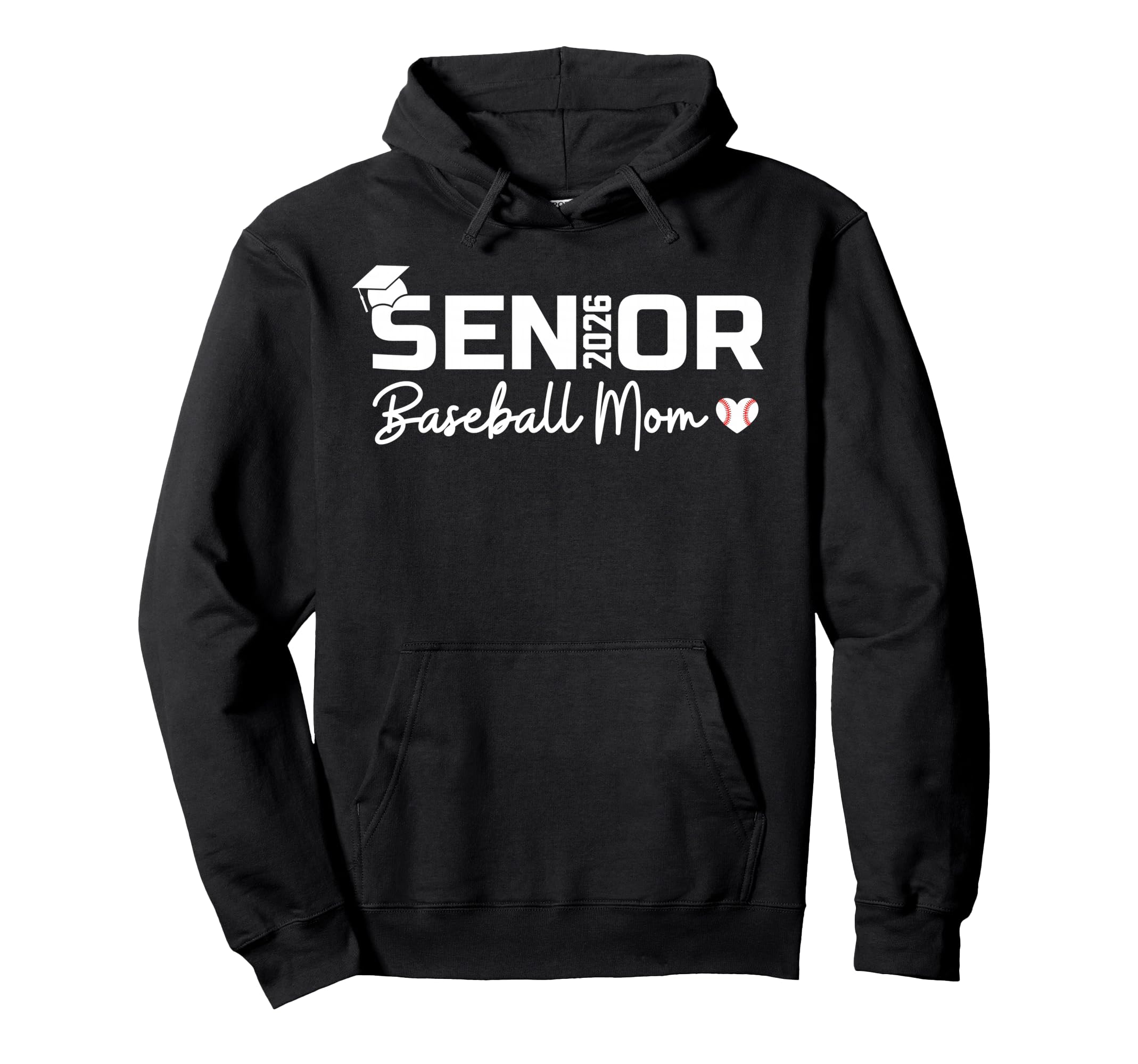 Senior 2026 Baseball Mom Proud Mom Hoodie - Casual Everyday Wear Unisex - T-Shirt, Sweatshirt, Hoodie