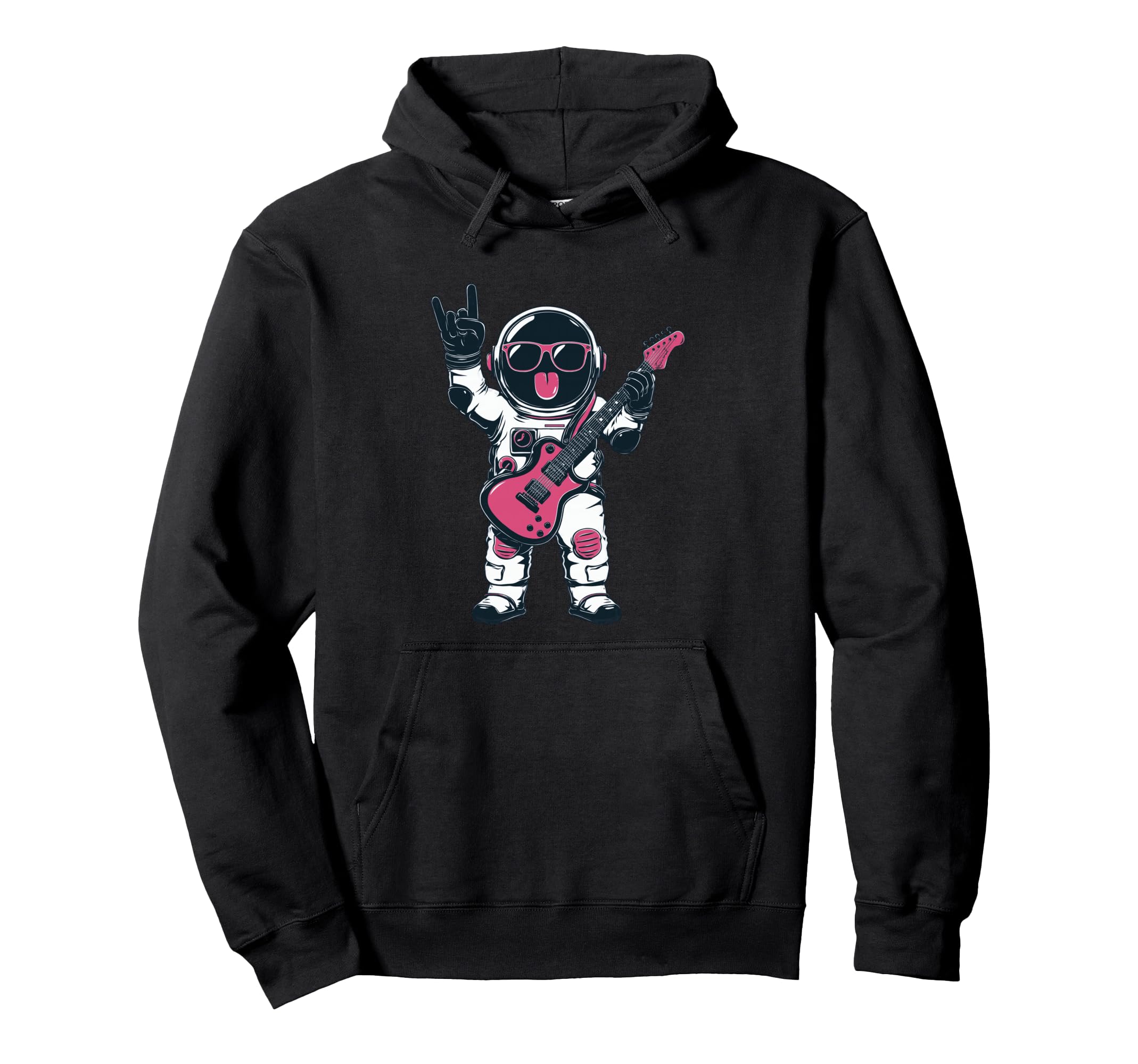 Funny Astronaut Guitar Player Rock Hoodie - Casual Everyday Wear Unisex - T-Shirt, Sweatshirt, Hoodie