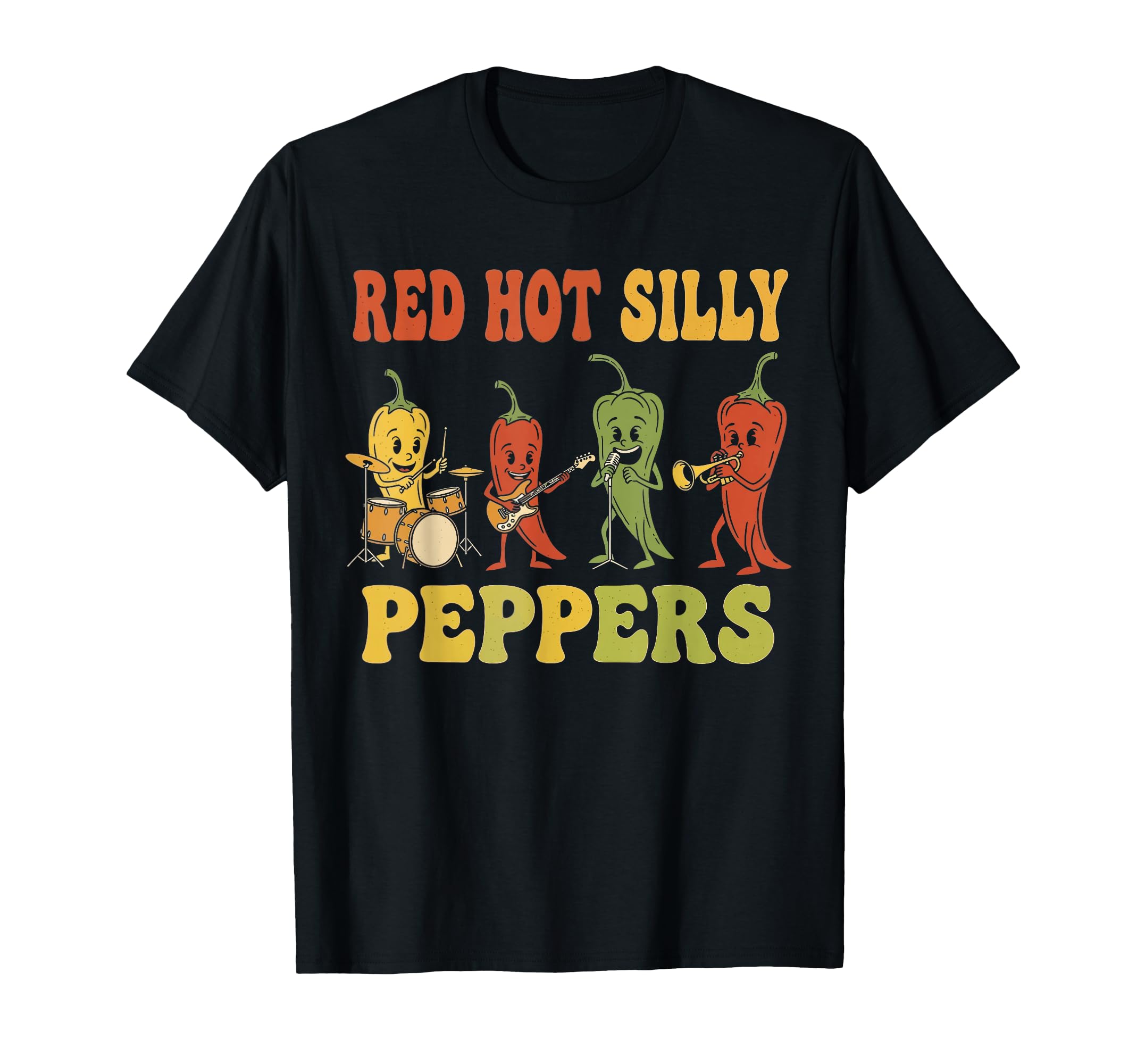 Funny Spicy Red Hot Silly Peppers Band T-Shirt - Custom Art Print Unisex - T-Shirt, Sweatshirt, Hoodie