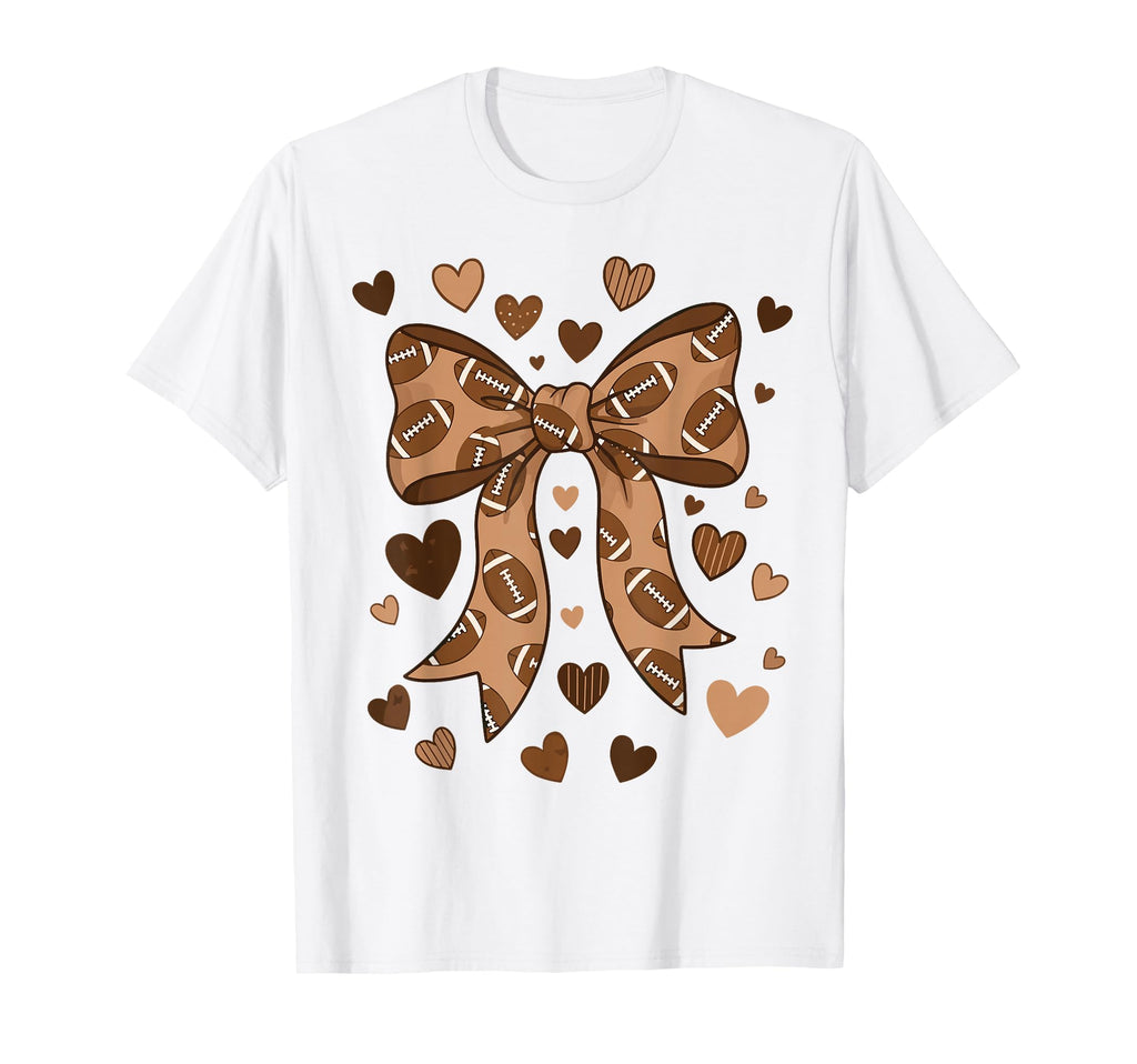 Coquette Football Football Mom T-Shirt - Casual Everyday Wear for Adults - T-Shirt, Sweatshirt, Hoodie