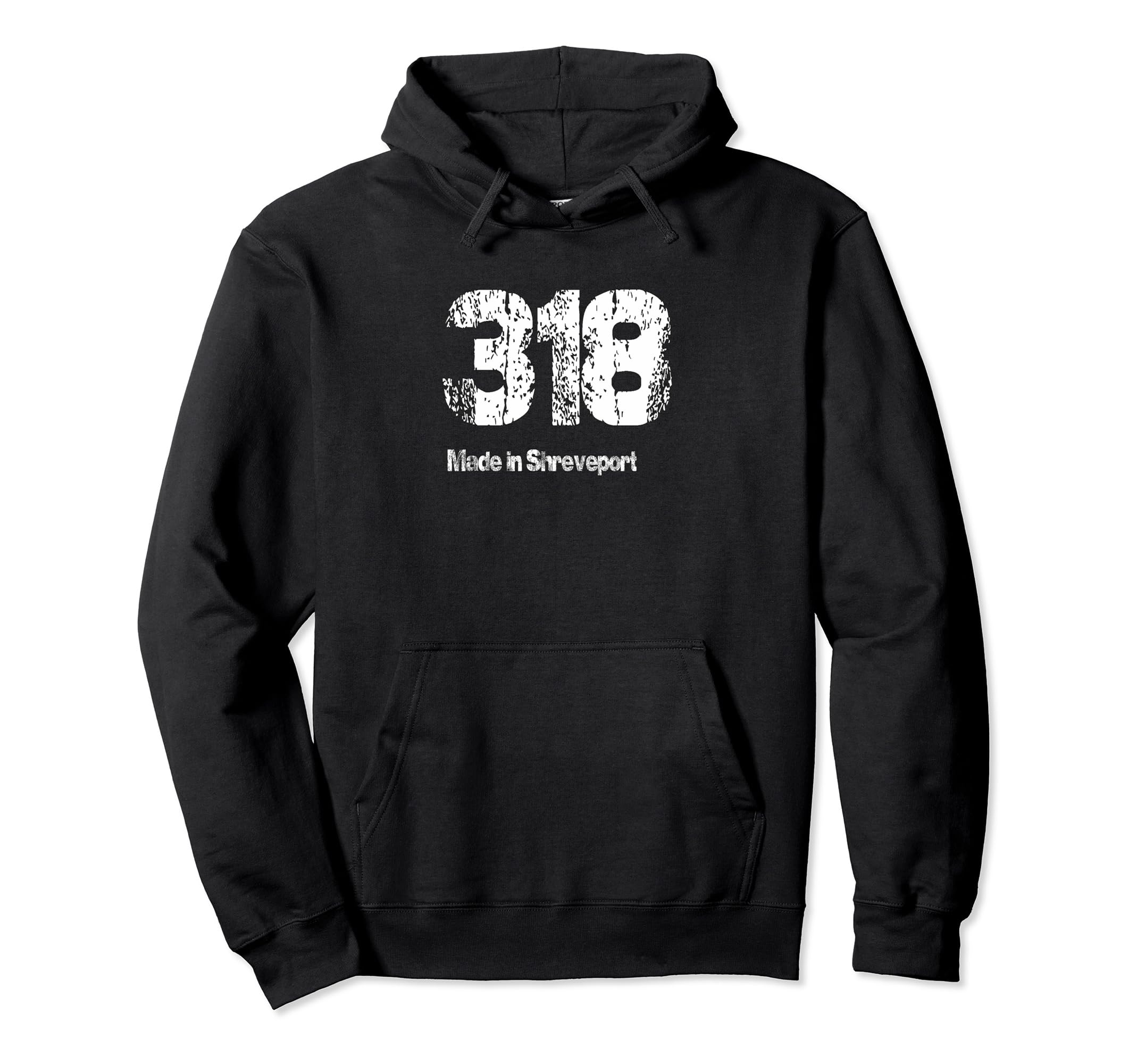318 Made Shreveport Distressed Hoodie - Trendy Graphic Men Women - T-Shirt, Sweatshirt, Hoodie