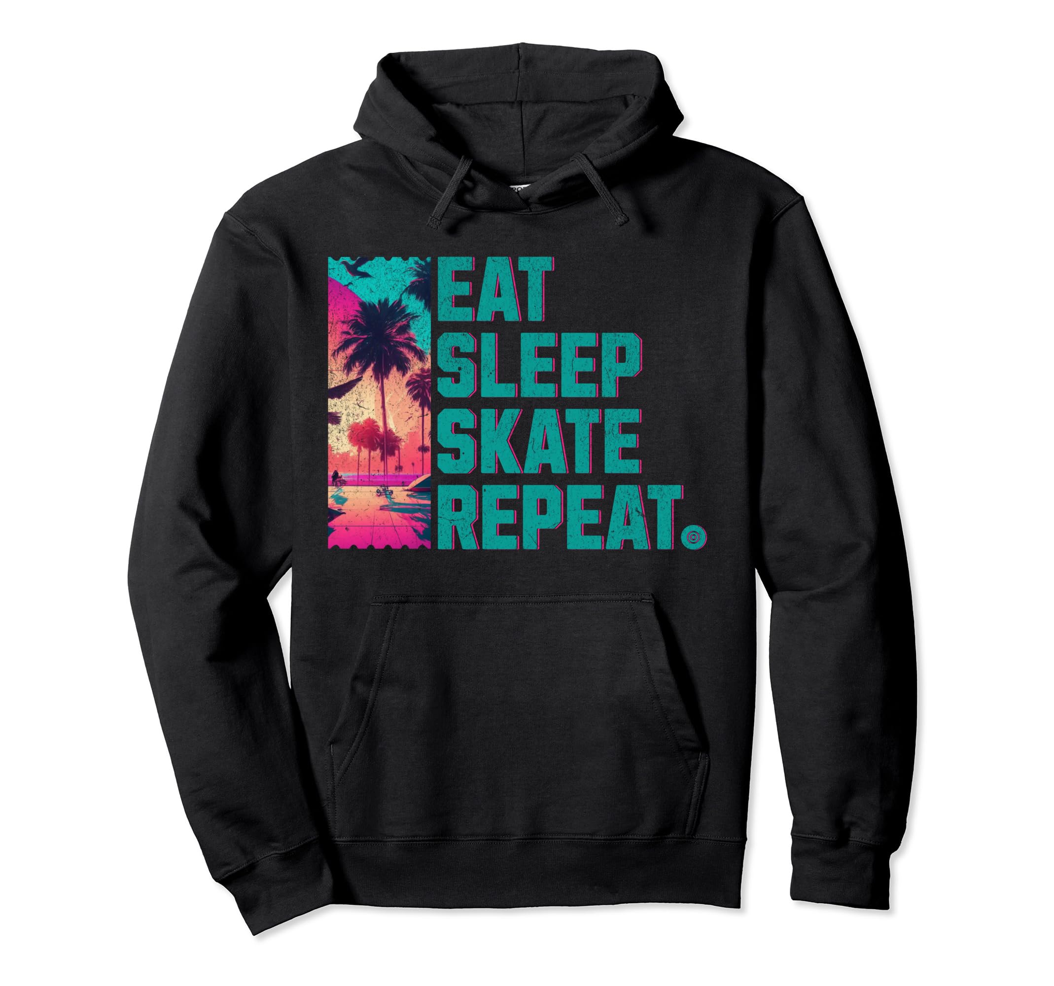 Eat Sleep Skate Repeat Roller Skating Hoodie - Minimalist Print Men Women - T-Shirt, Sweatshirt, Hoodie