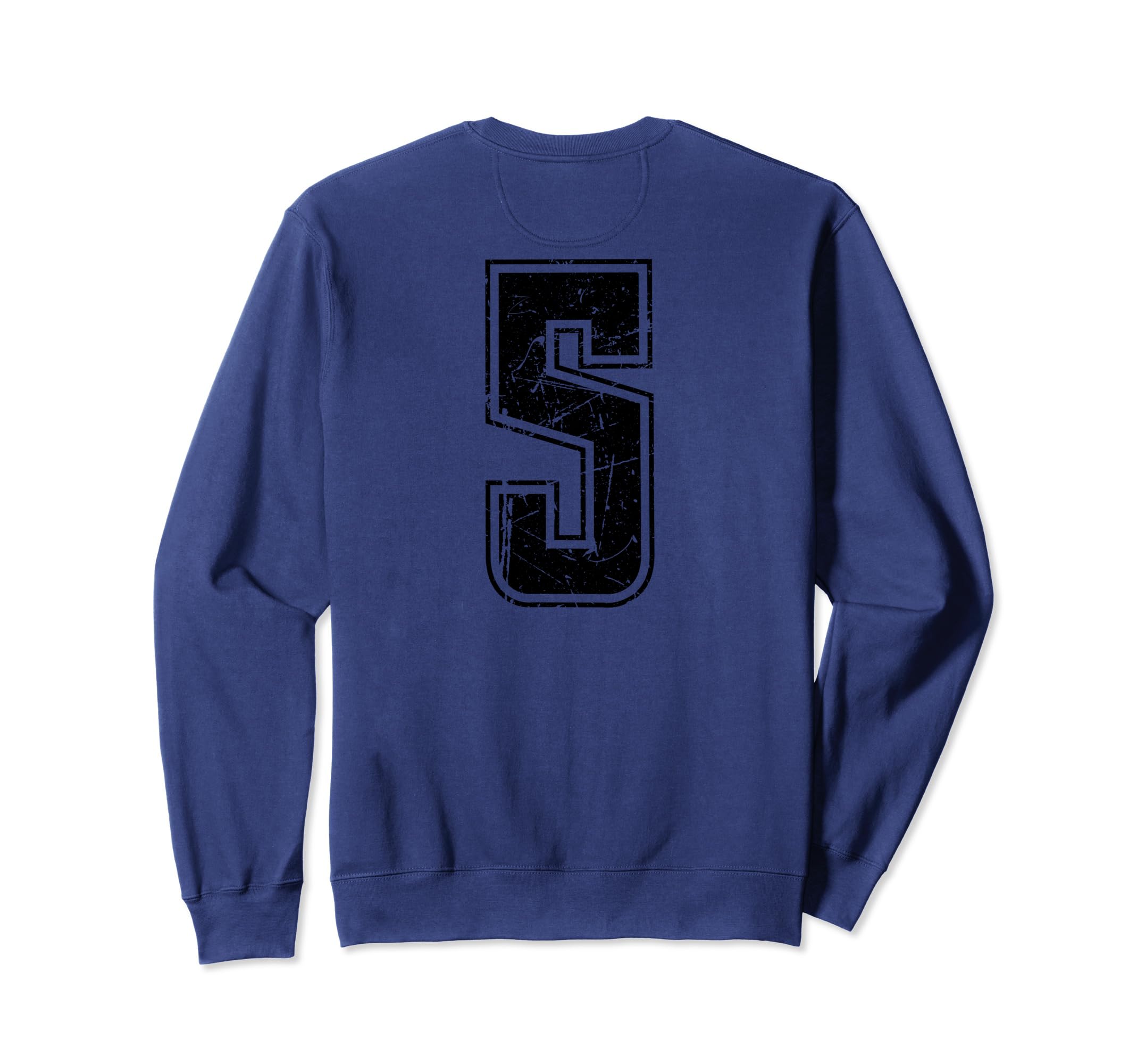 Number 5 Distressed Grunge Back Sweatshirt - Minimalist Print for Adults - T-Shirt, Sweatshirt, Hoodie