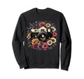 Camera Floral Sweatshirt - Casual Everyday Wear for Adults - T-Shirt, Sweatshirt, Hoodie