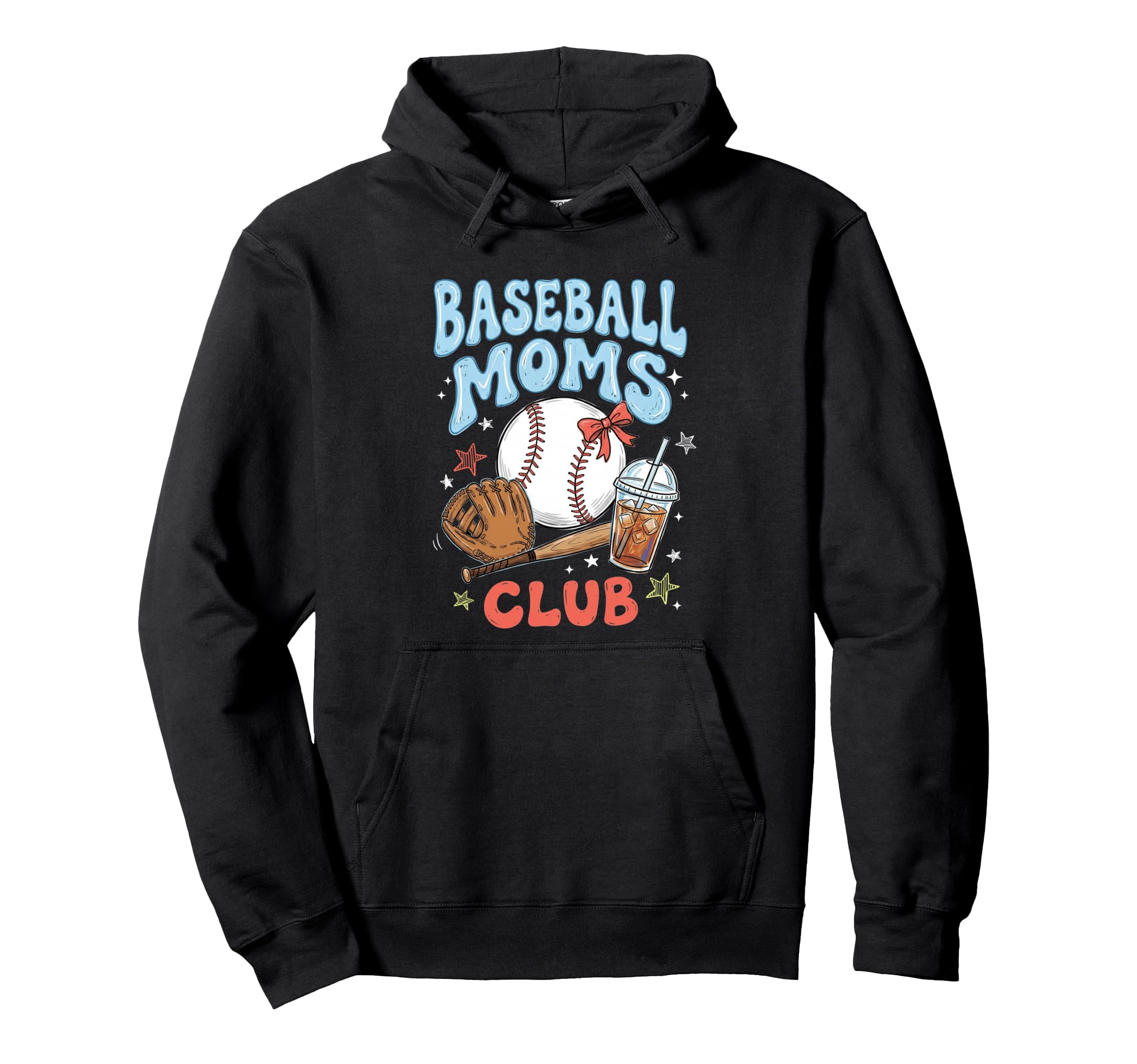 Baseball Moms Club Coquette Bow Gameday Hoodie - Graphic Print Men Women - T-Shirt, Sweatshirt, Hoodie