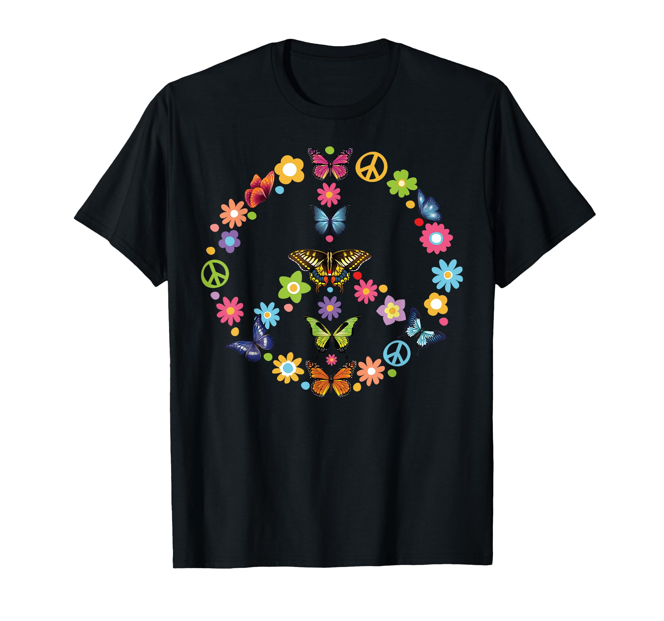 Peace Love Butterfly 60S 70S Tie Dye T-Shirt - Graphic Print for Adults - T-Shirt, Sweatshirt, Hoodie