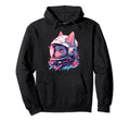80S 90S Aesthetic Vaporwave Space Cat Hoodie - Streetwear Style for Adults - T-Shirt, Sweatshirt, Hoodie