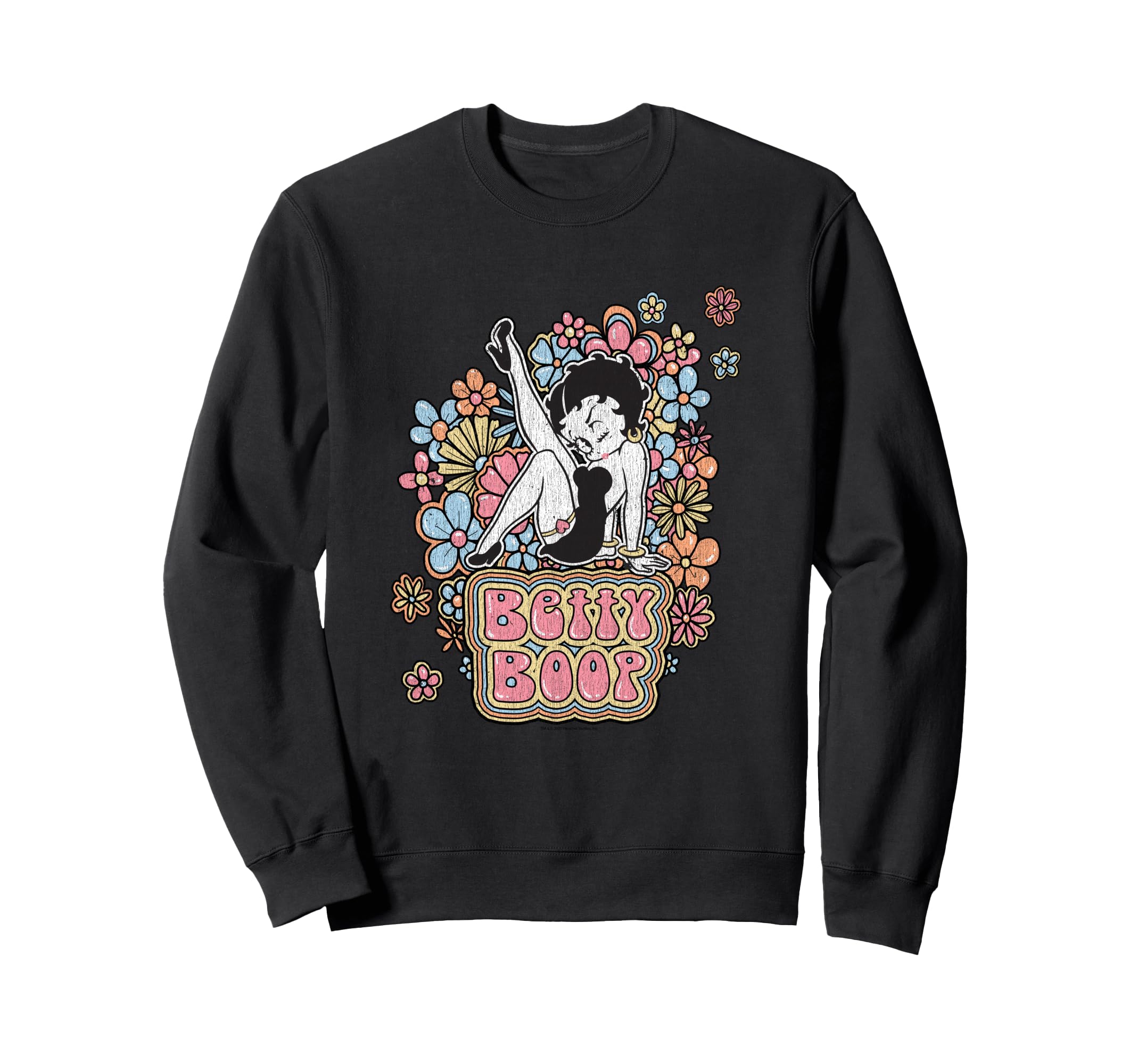 Betty Boop Flower Power Groovy Sweatshirt - Aesthetic Graphic for Adults - T-Shirt, Sweatshirt, Hoodie