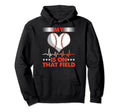 My Heart Pulse Field Softball Baseball Hoodie - Trendy Graphic Men Women - T-Shirt, Sweatshirt, Hoodie