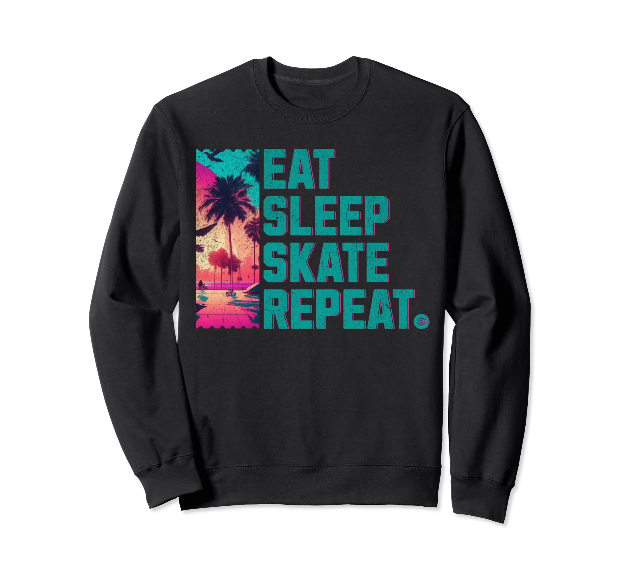 Eat Sleep Skate Repeat Roller Sweatshirt - Aesthetic Graphic Unisex - T-Shirt, Sweatshirt, Hoodie