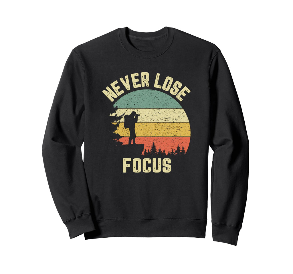 Funny Photographer Camera Never Lose Sweatshirt - Graphic Print Men Women - T-Shirt, Sweatshirt, Hoodie