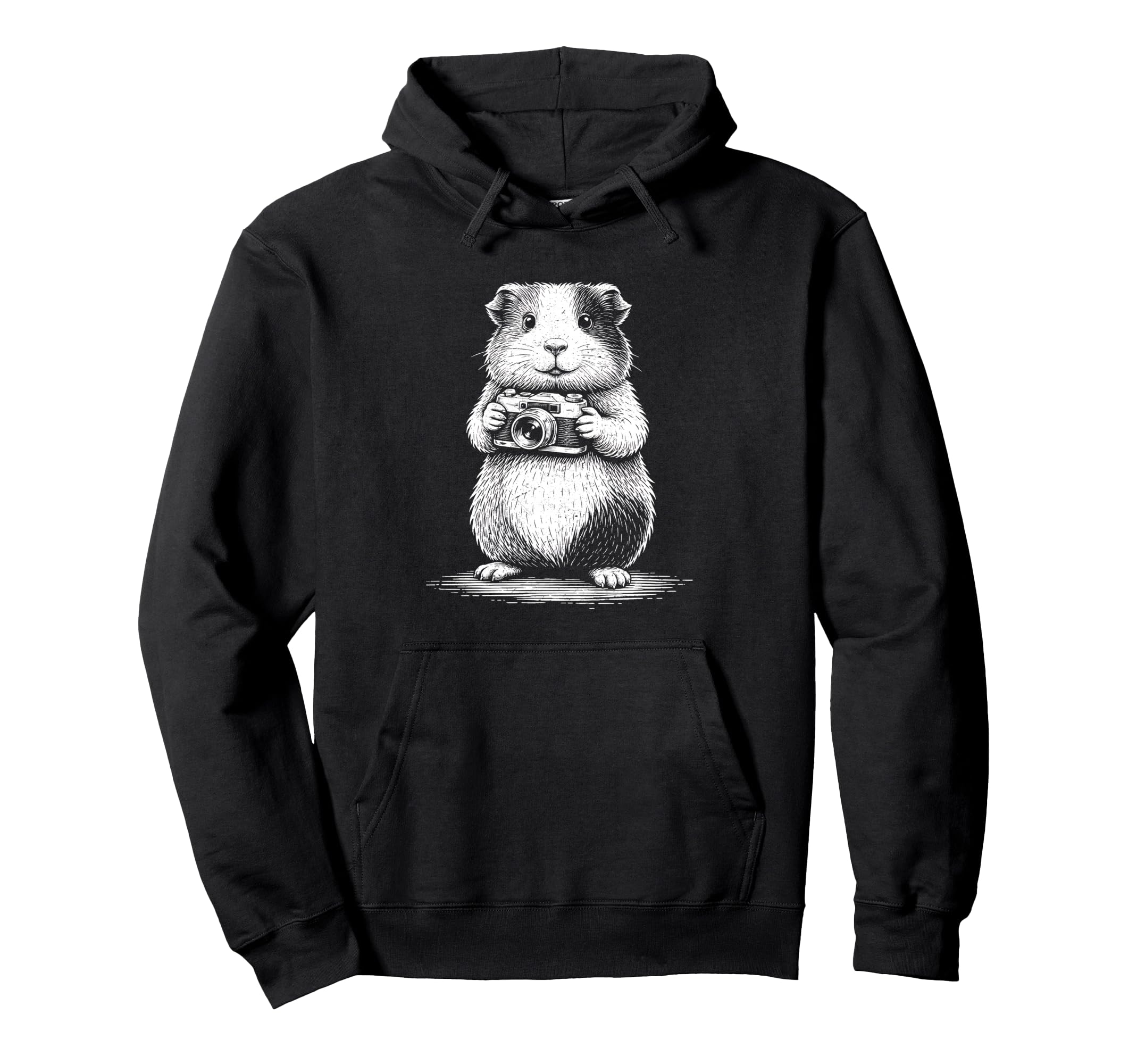 Guinea Pig Photographer Camera Hoodie - Custom Art Print Men Women - T-Shirt, Sweatshirt, Hoodie