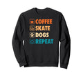 Coffee Skate Dogs Repeat Roller Sweatshirt - Custom Art Print Men Women - T-Shirt, Sweatshirt, Hoodie