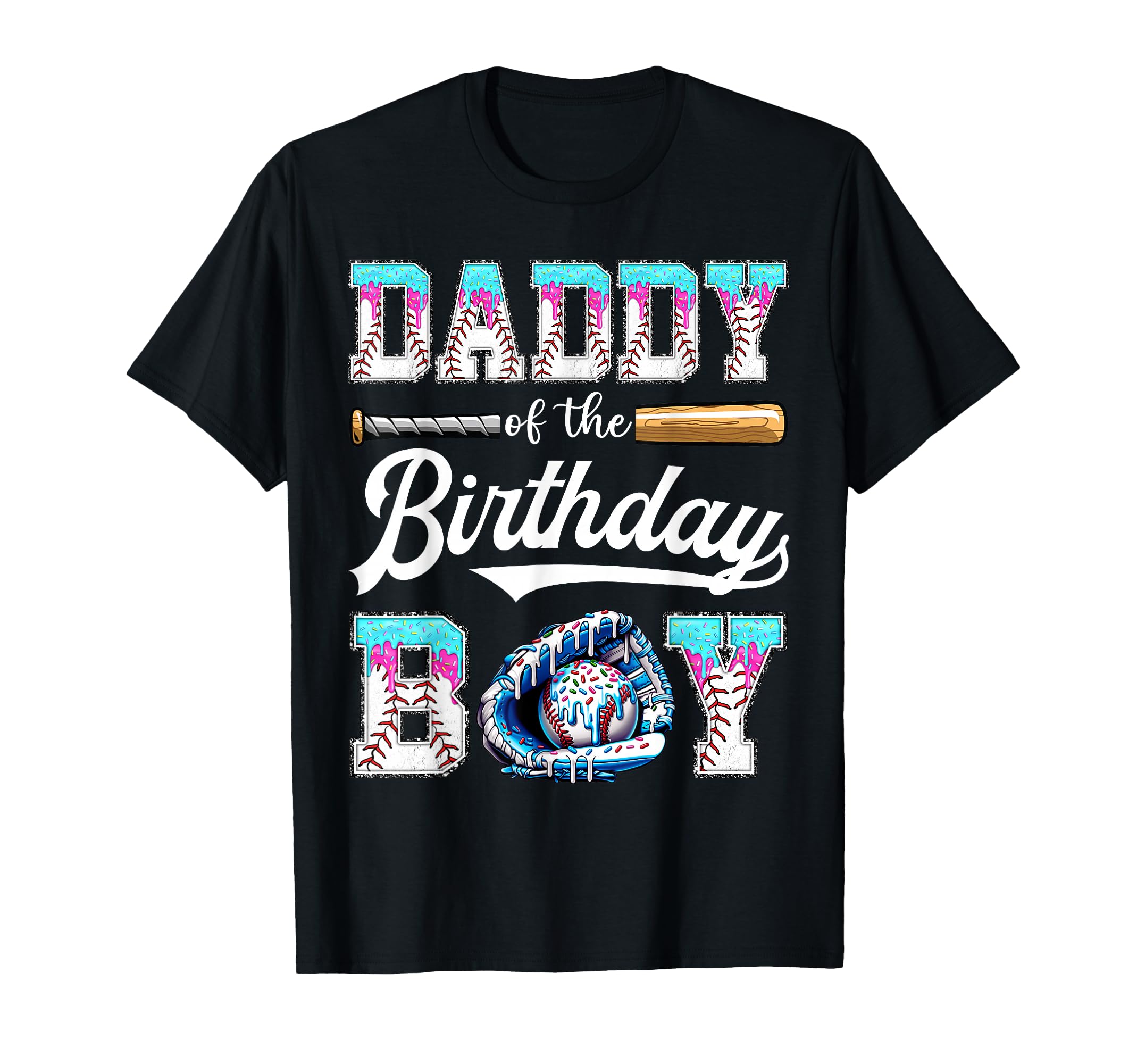 Daddy Birthday Baseball Ice Cream T-Shirt - Custom Art Print for Adults - T-Shirt, Sweatshirt, Hoodie