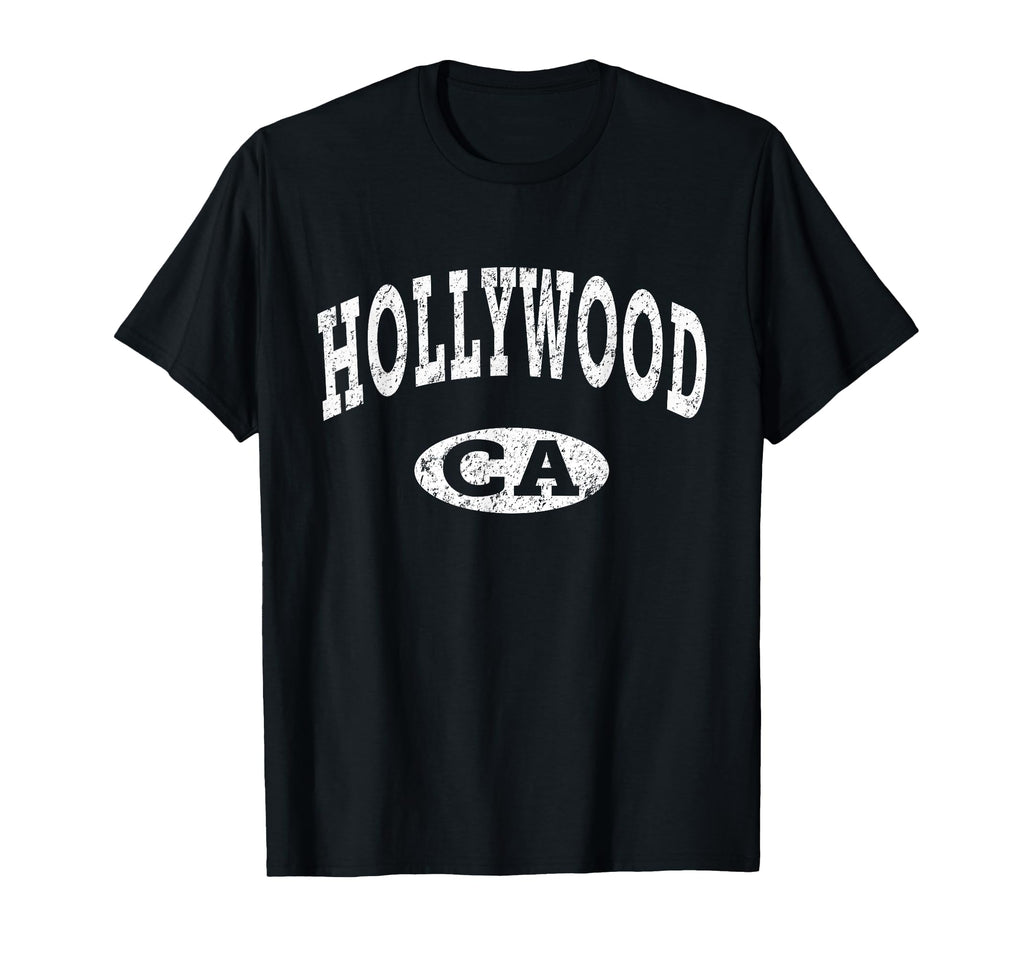 Hollywood Ca Distressed T-Shirt - Custom Art Print Unisex - T-Shirt, Sweatshirt, Hoodie