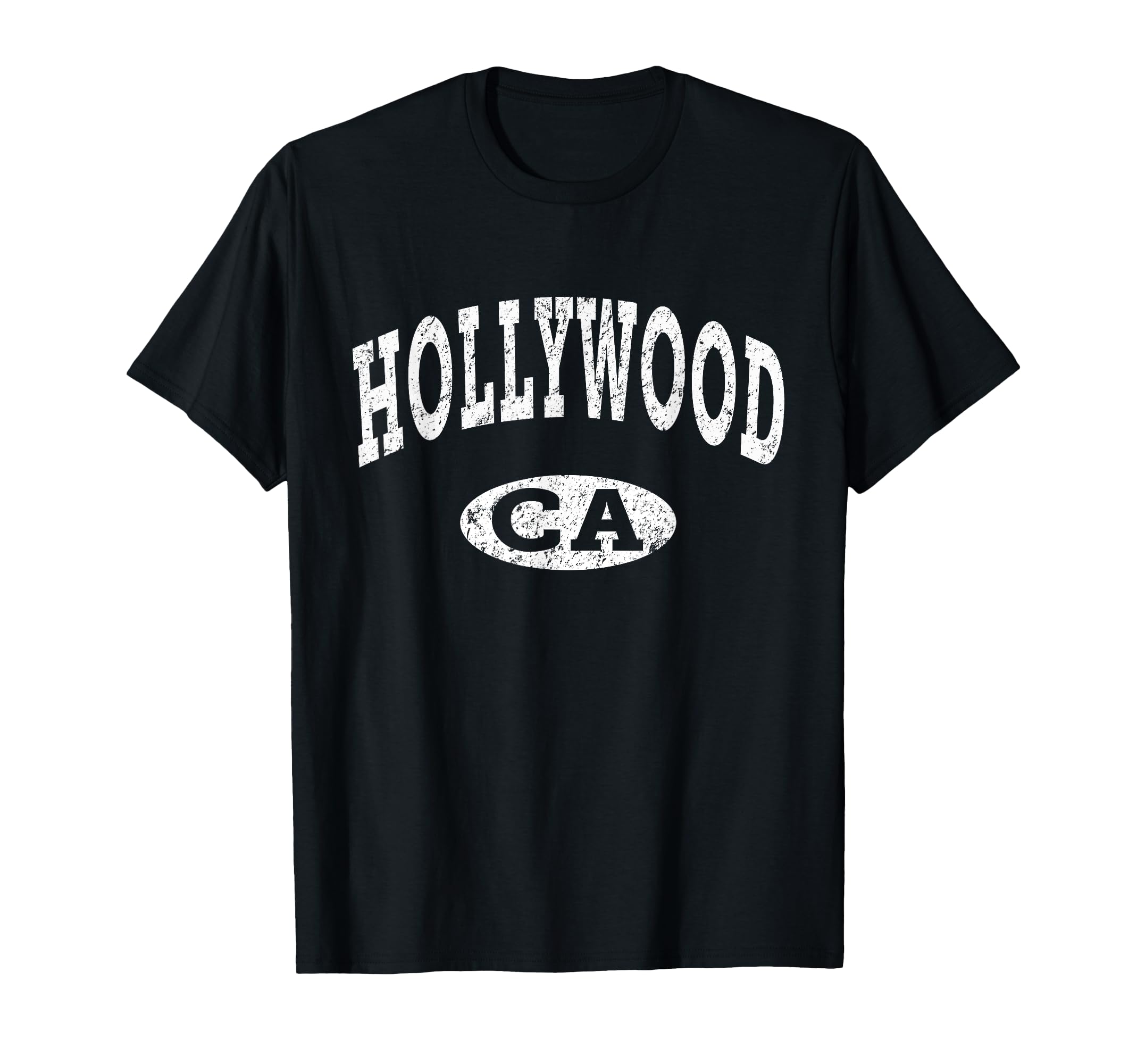 Hollywood Ca Distressed T-Shirt - Custom Art Print Unisex - T-Shirt, Sweatshirt, Hoodie