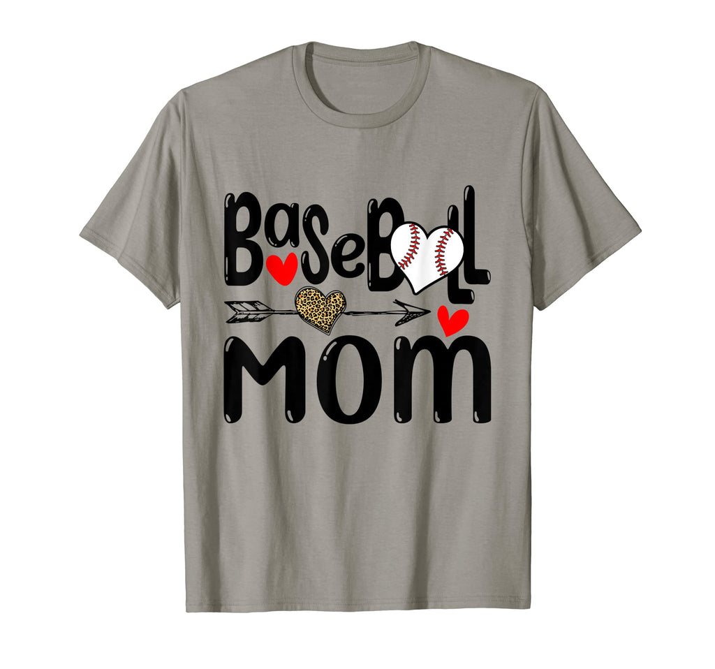 Leopard Heart Baseball Mom T-Shirt - Casual Everyday Wear for Adults - T-Shirt, Sweatshirt, Hoodie