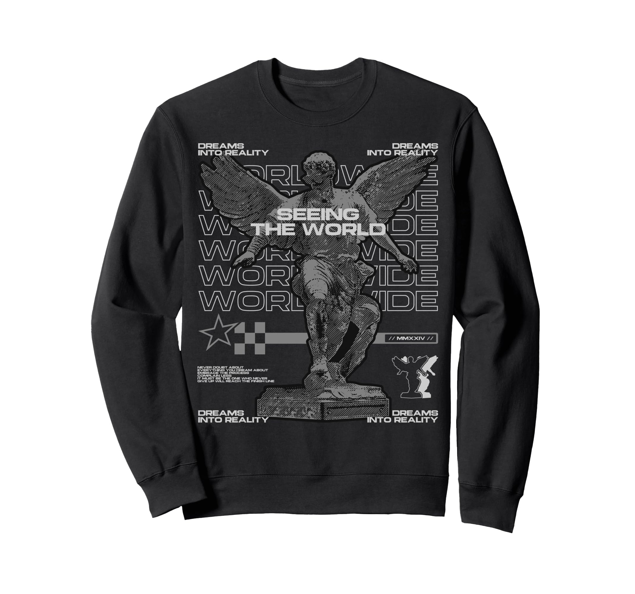Y2K Angel Bold Urban Graffiti Sweatshirt - Unique Graphic Men Women - T-Shirt, Sweatshirt, Hoodie