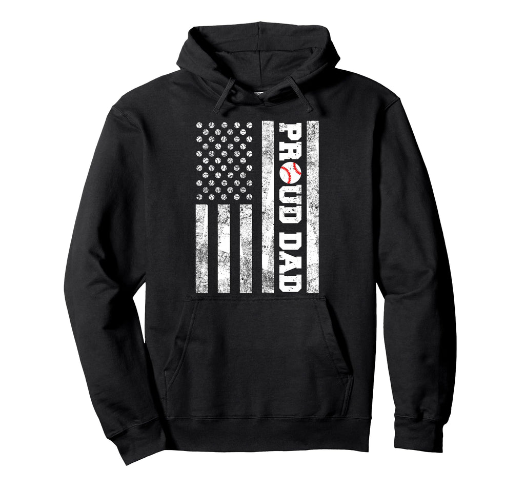 Proud Dad American Distressed Flag Hoodie - Casual Everyday Wear Men Women - T-Shirt, Sweatshirt, Hoodie