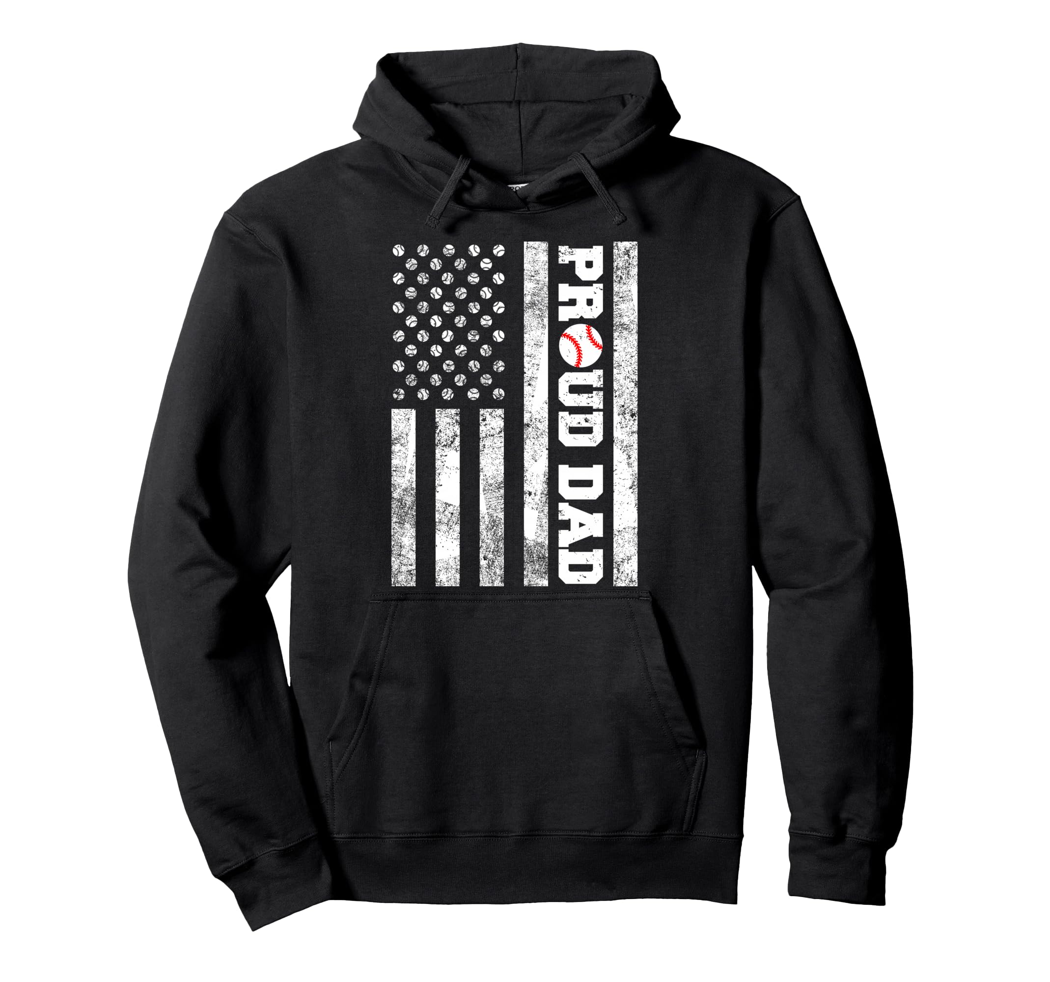 Proud Dad American Distressed Flag Hoodie - Casual Everyday Wear Men Women - T-Shirt, Sweatshirt, Hoodie