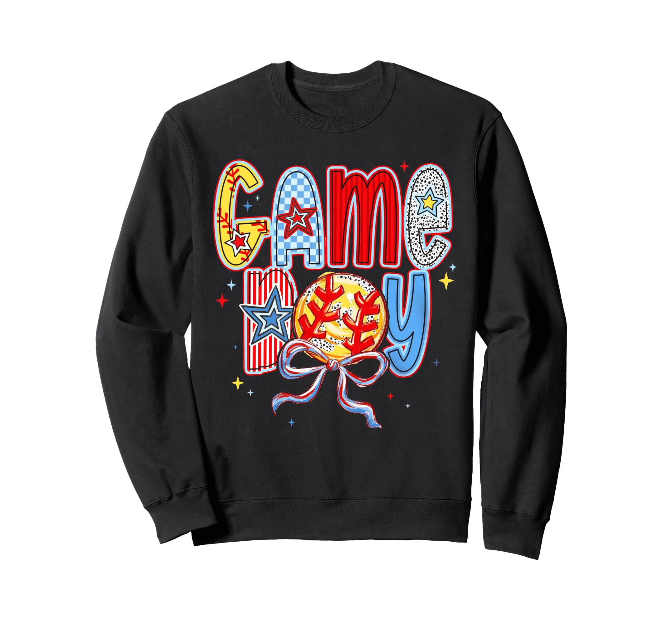 Baseball Coquette Bow Baseball Mom Sweatshirt - Graphic Print for Adults - T-Shirt, Sweatshirt, Hoodie
