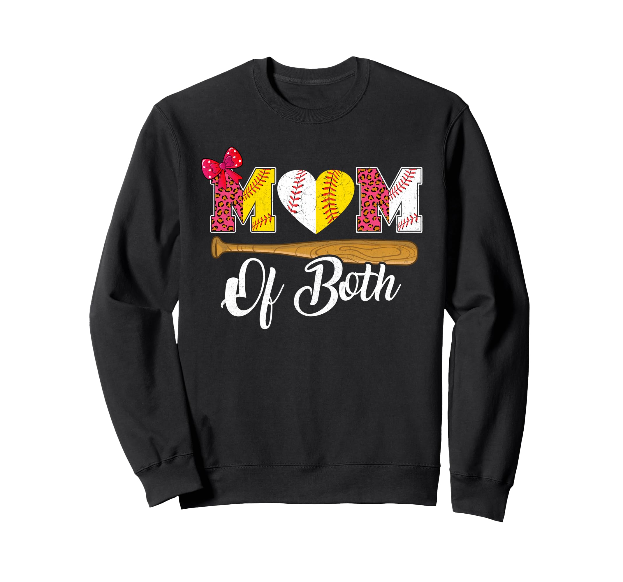 Mom Both Baseball Softball Mama Sweatshirt - Novelty Apparel for Adults - T-Shirt, Sweatshirt, Hoodie