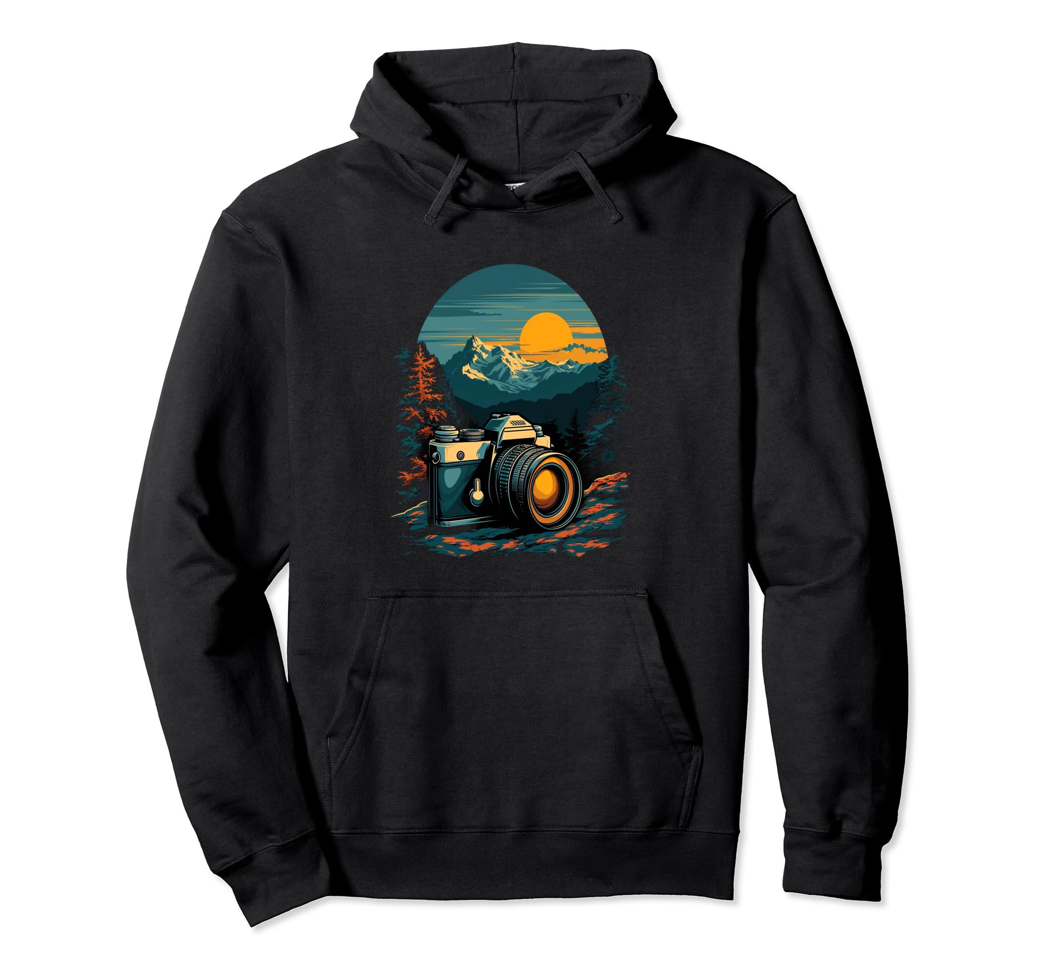 Photography Camera Mountain Nature Hoodie - Custom Art Print Men Women - T-Shirt, Sweatshirt, Hoodie