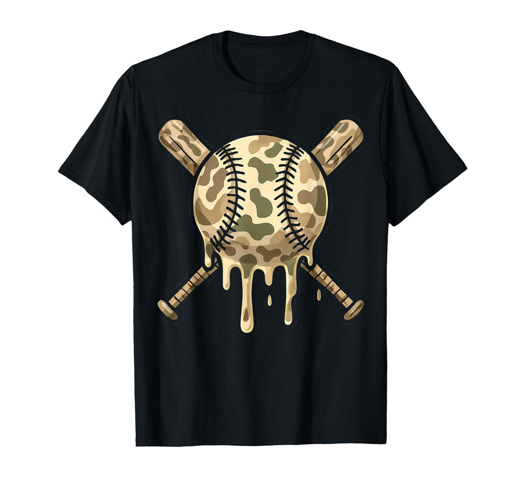 Baseball Drip Camo Baseball Bats T-Shirt - Casual Everyday Wear Unisex - T-Shirt, Sweatshirt, Hoodie