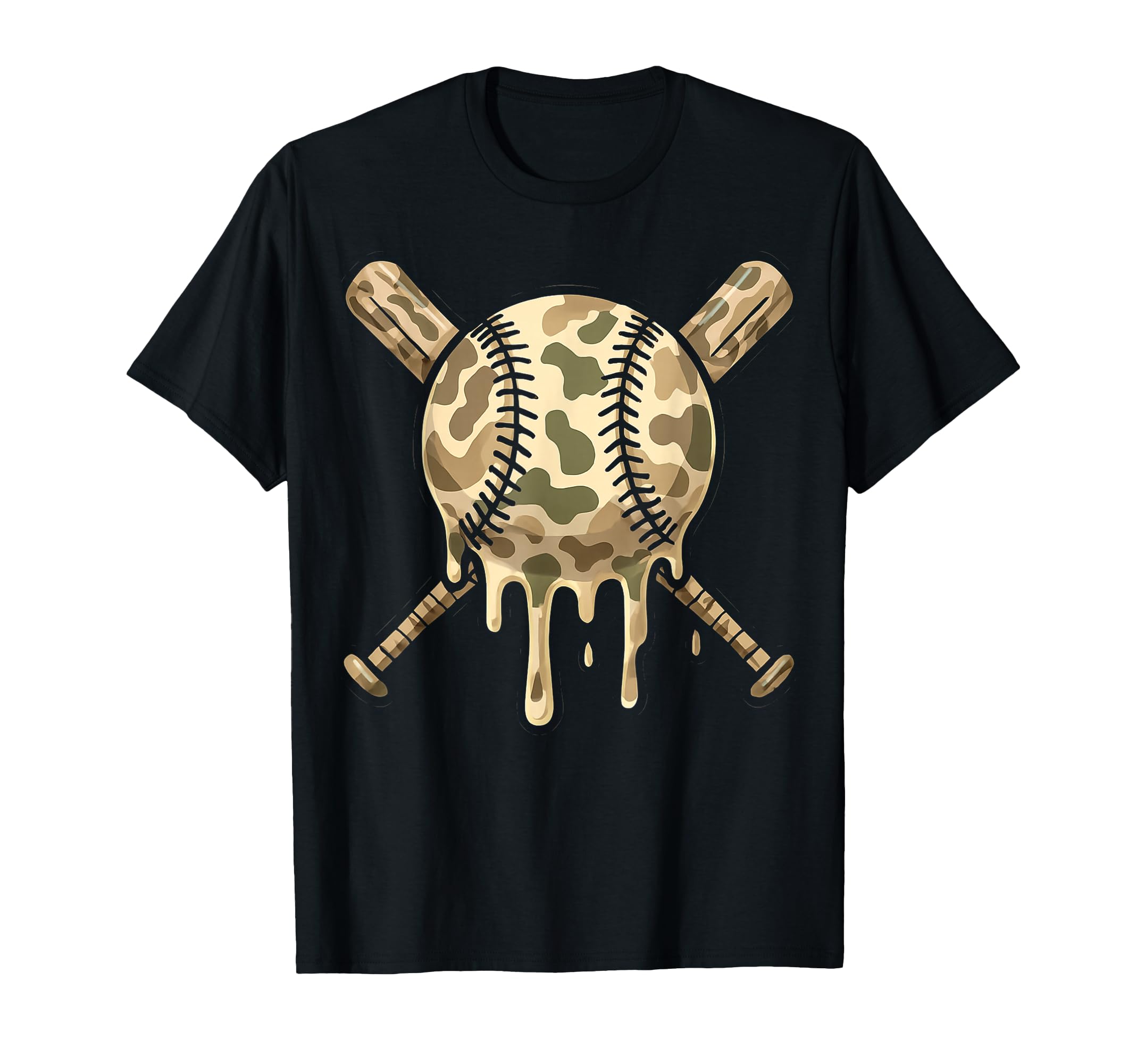 Baseball Drip Camo Baseball Bats T-Shirt - Casual Everyday Wear Unisex - T-Shirt, Sweatshirt, Hoodie