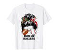 Mom Ballers Messy Bun Football Mom T-Shirt - Novelty Apparel Unisex - T-Shirt, Sweatshirt, Hoodie