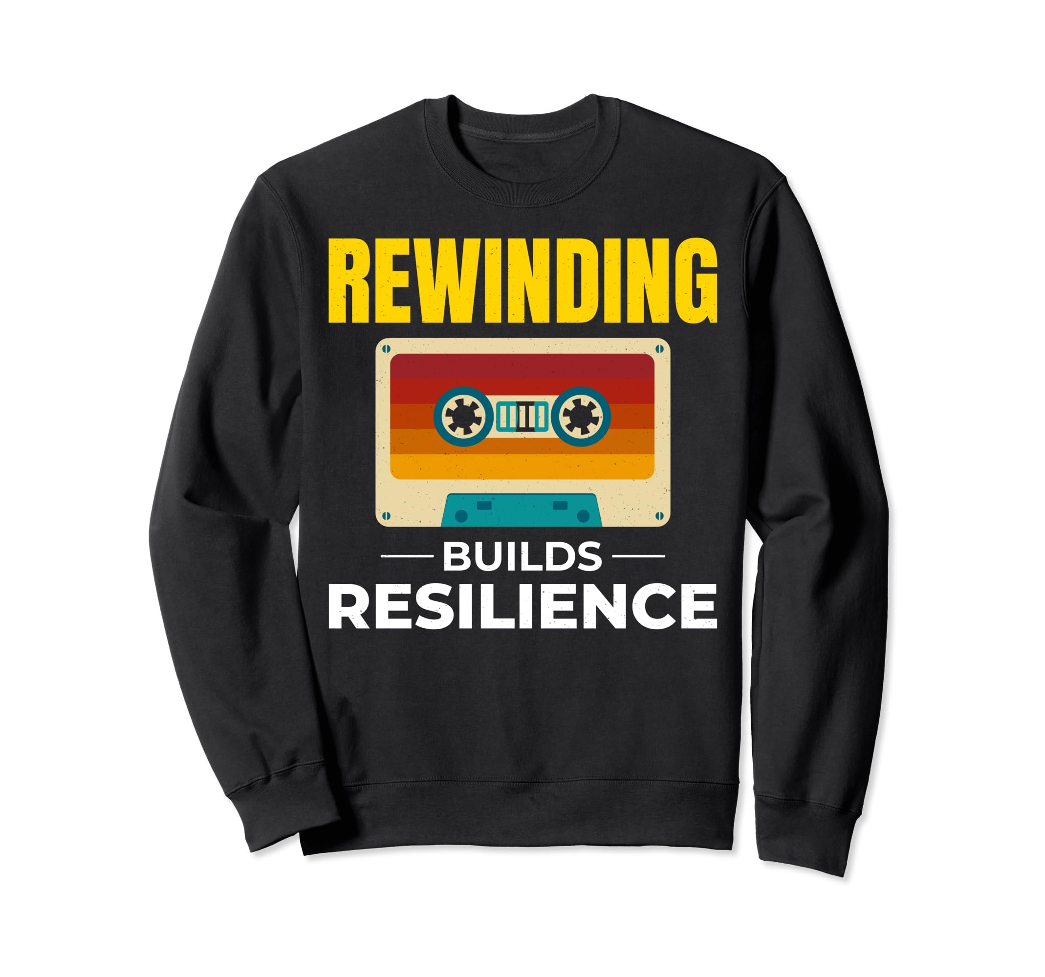 Cassette Tape 80S Rewind Building Sweatshirt - Trendy Graphic for Adults - T-Shirt, Sweatshirt, Hoodie