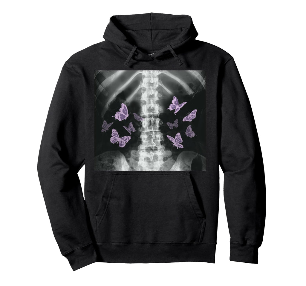 Xray Skeleton Purple Butterfly Egirl Hoodie - Fun Novelty Design Unisex - T-Shirt, Sweatshirt, Hoodie
