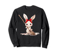 Bunny Witch Rabbit Red Bow Tie Ribbon Sweatshirt - Minimalist Print Unisex - T-Shirt, Sweatshirt, Hoodie