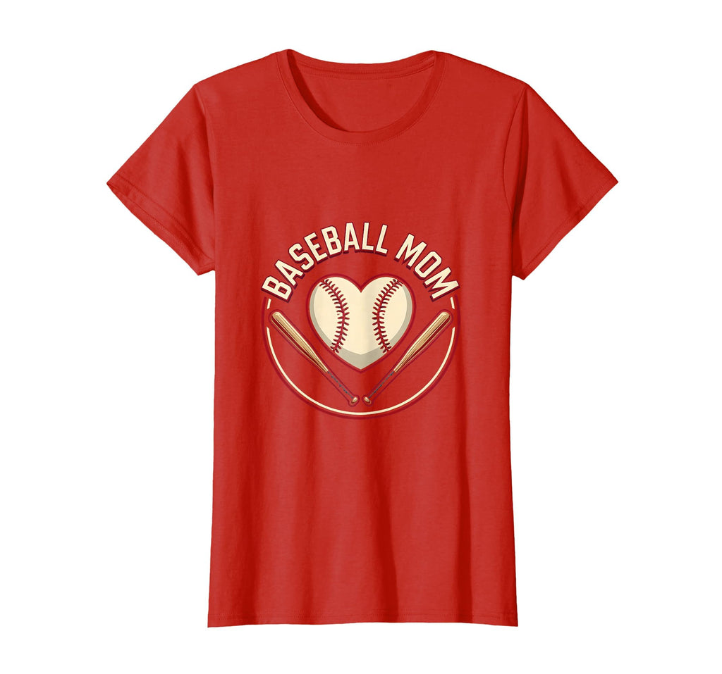 Baseball Mom Heart Proud Sports Parent T-Shirt - Custom Art Print Men Women - T-Shirt, Sweatshirt, Hoodie