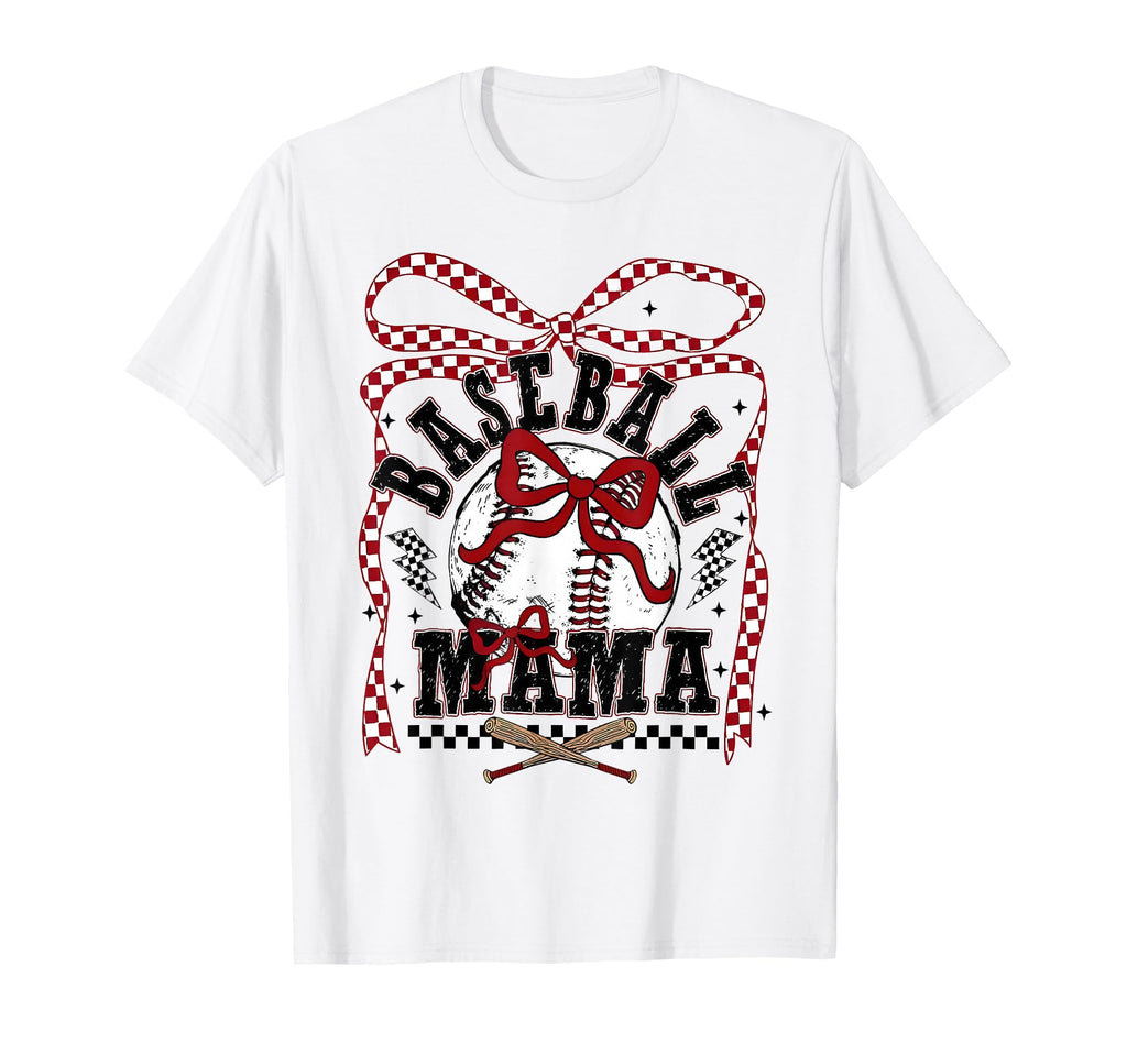 Baseball Mama Coquette Bow Happy Game T-Shirt - Minimalist Print Unisex - T-Shirt, Sweatshirt, Hoodie