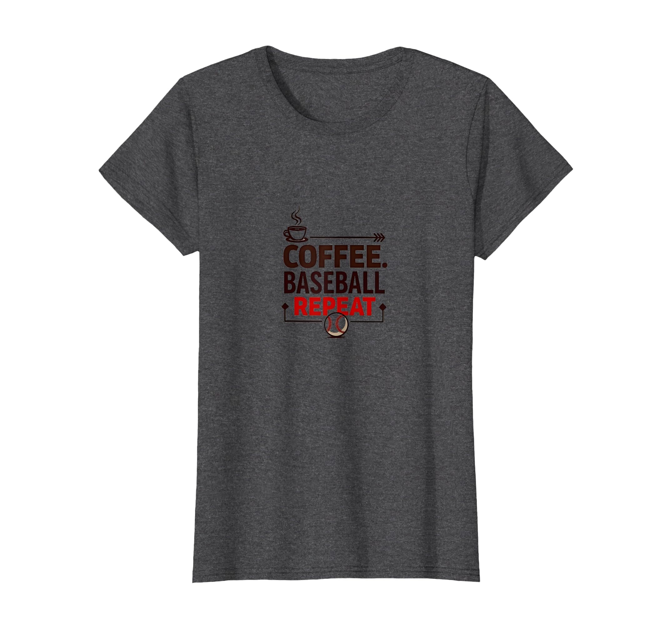 Baseball Mom Coffee Repeat Funny Sports T-Shirt - Unique Graphic Men Women - T-Shirt, Sweatshirt, Hoodie