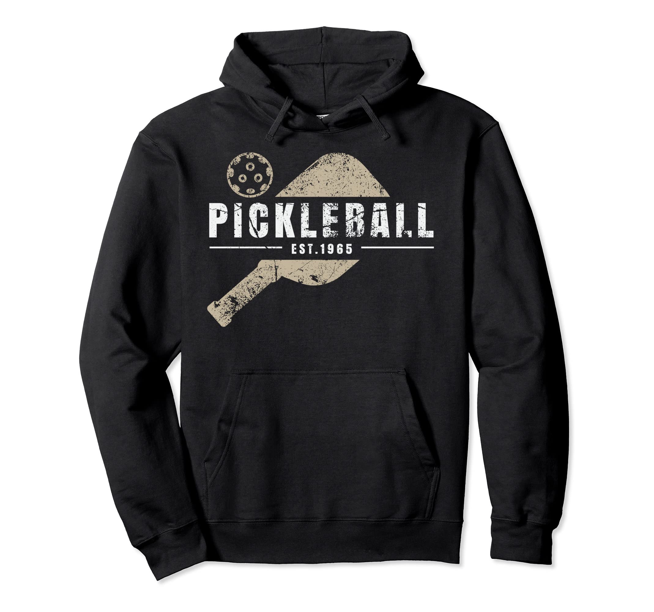 Pickleball Est Distressed Hoodie - Streetwear Style Unisex - T-Shirt, Sweatshirt, Hoodie