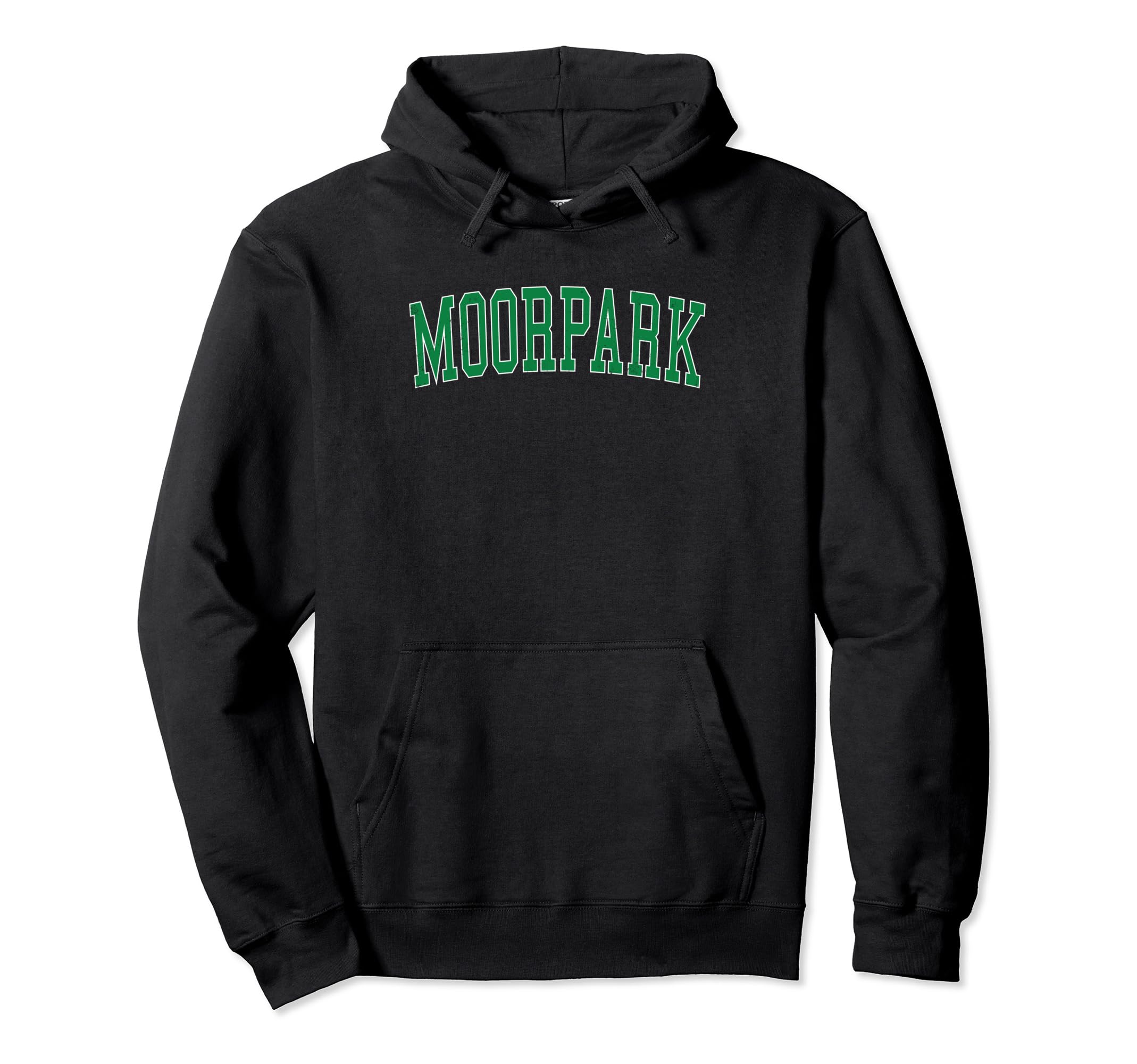 Moorpark Ca Distressed Green Varsity Hoodie - Unique Graphic Unisex - T-Shirt, Sweatshirt, Hoodie