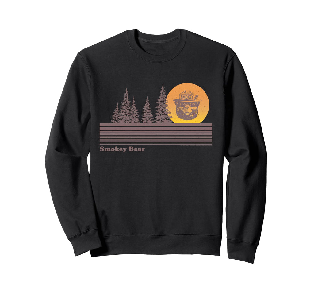 Smokey Bear Sunset Forest Fire Sweatshirt - Fun Novelty Design Men Women - T-Shirt, Sweatshirt, Hoodie
