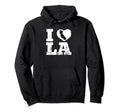 I Heart Los Angeles Ca Love White Distressed Hoodie - Unique Graphic Unisex - T-Shirt, Sweatshirt, Hoodie