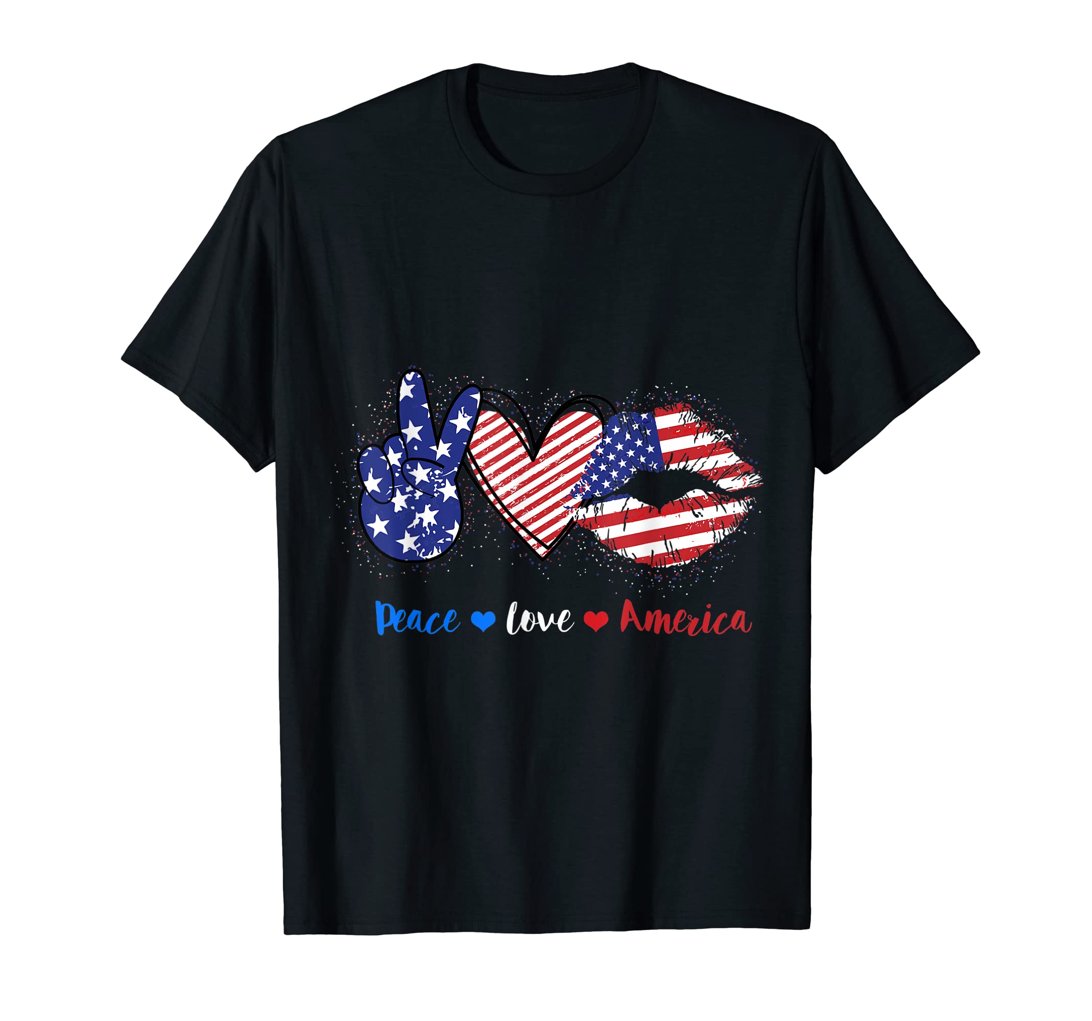 Peace Love America T-Shirt - Novelty Apparel for Adults - T-Shirt, Sweatshirt, Hoodie