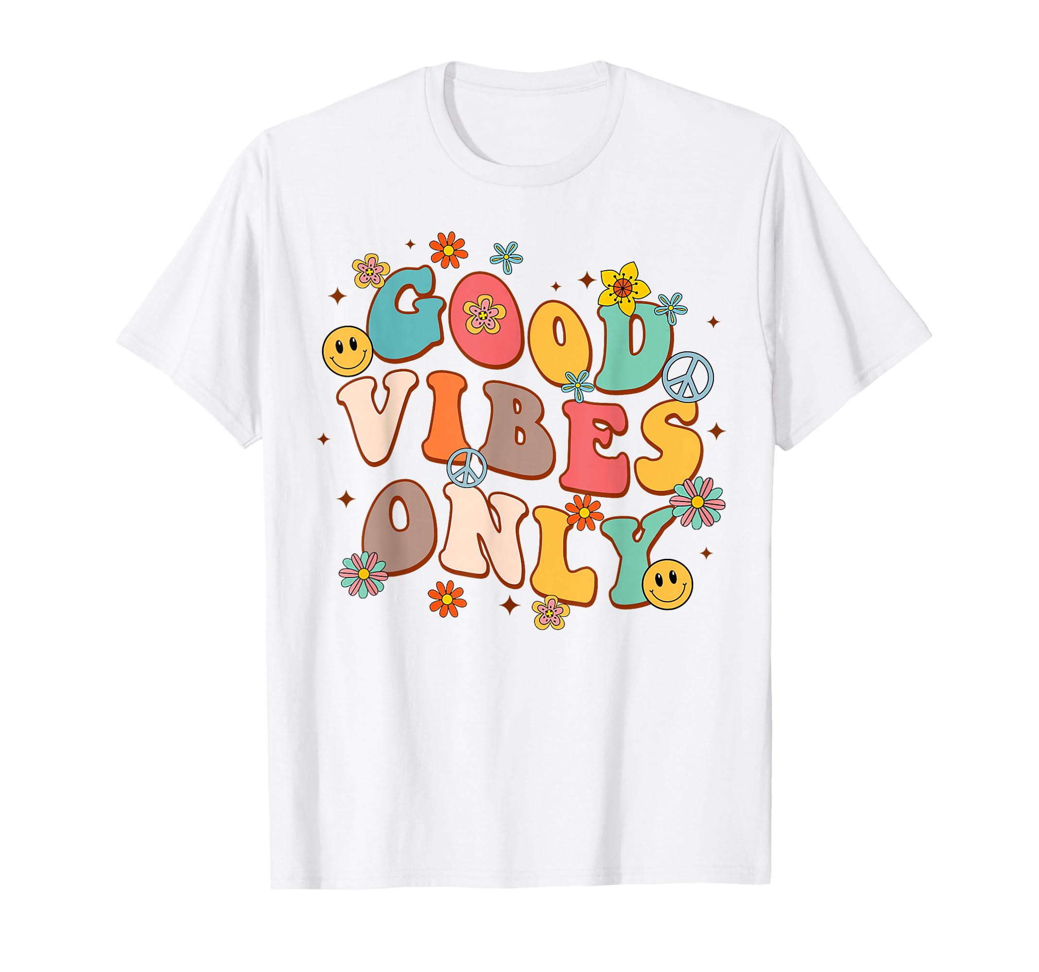 Good Vibes Only Peace Sign Love 60S T-Shirt - Trendy Graphic for Adults - T-Shirt, Sweatshirt, Hoodie