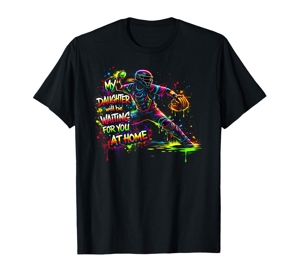 Softball Catchers Mom Warning T-Shirt - Casual Everyday Wear Unisex - T-Shirt, Sweatshirt, Hoodie