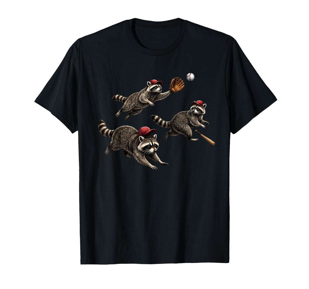 Bleacher Creature Racoon Baseball Game Day T-Shirt - Graphic Print Unisex - T-Shirt, Sweatshirt, Hoodie