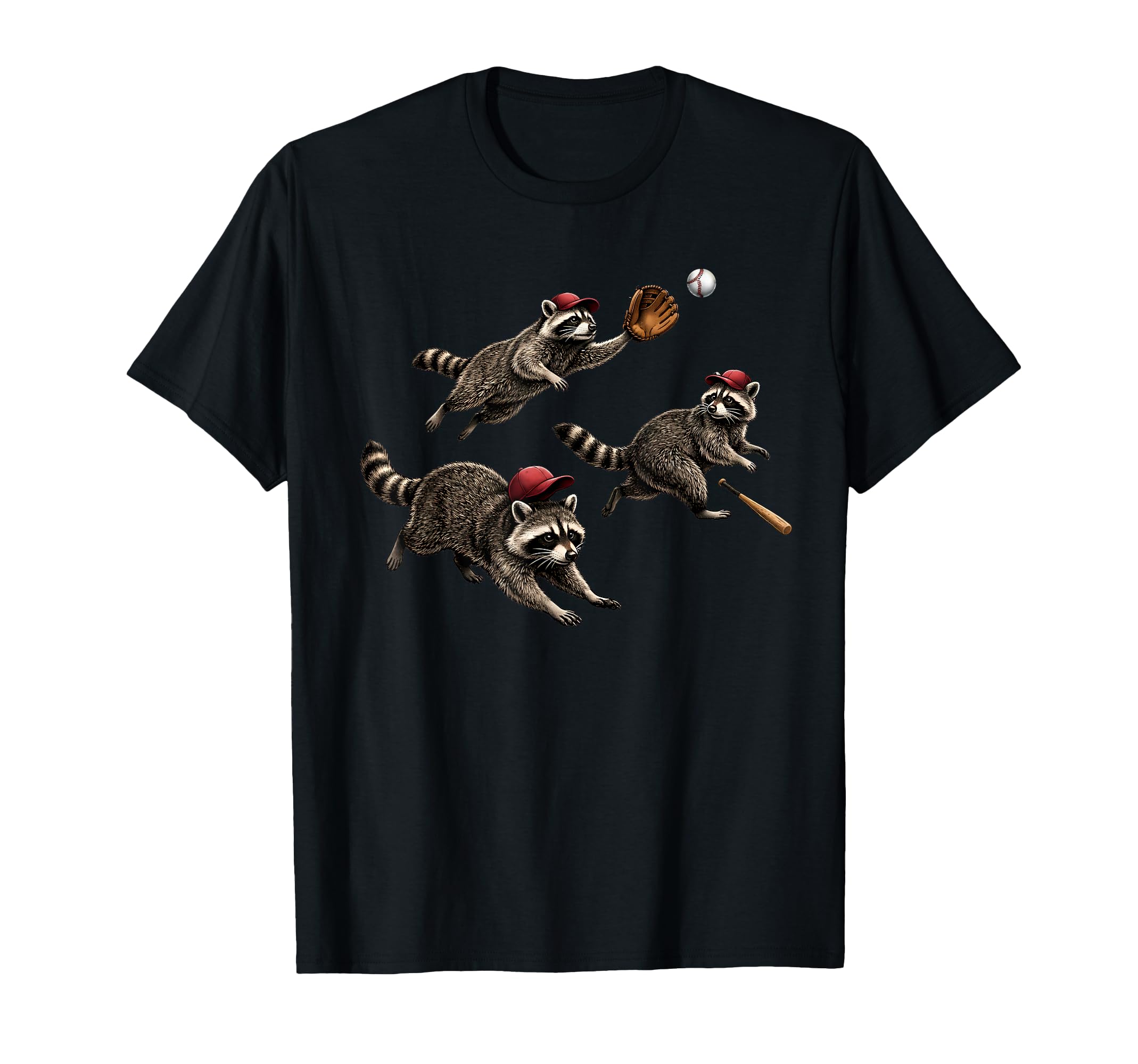 Bleacher Creature Racoon Baseball Game Day T-Shirt - Graphic Print Unisex - T-Shirt, Sweatshirt, Hoodie