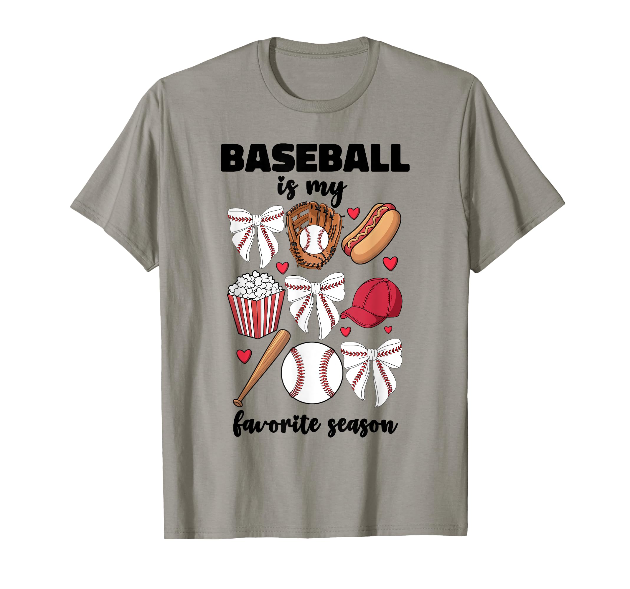 Baseball Is My Favorite Season Coquette T-Shirt - Graphic Print for Adults - T-Shirt, Sweatshirt, Hoodie