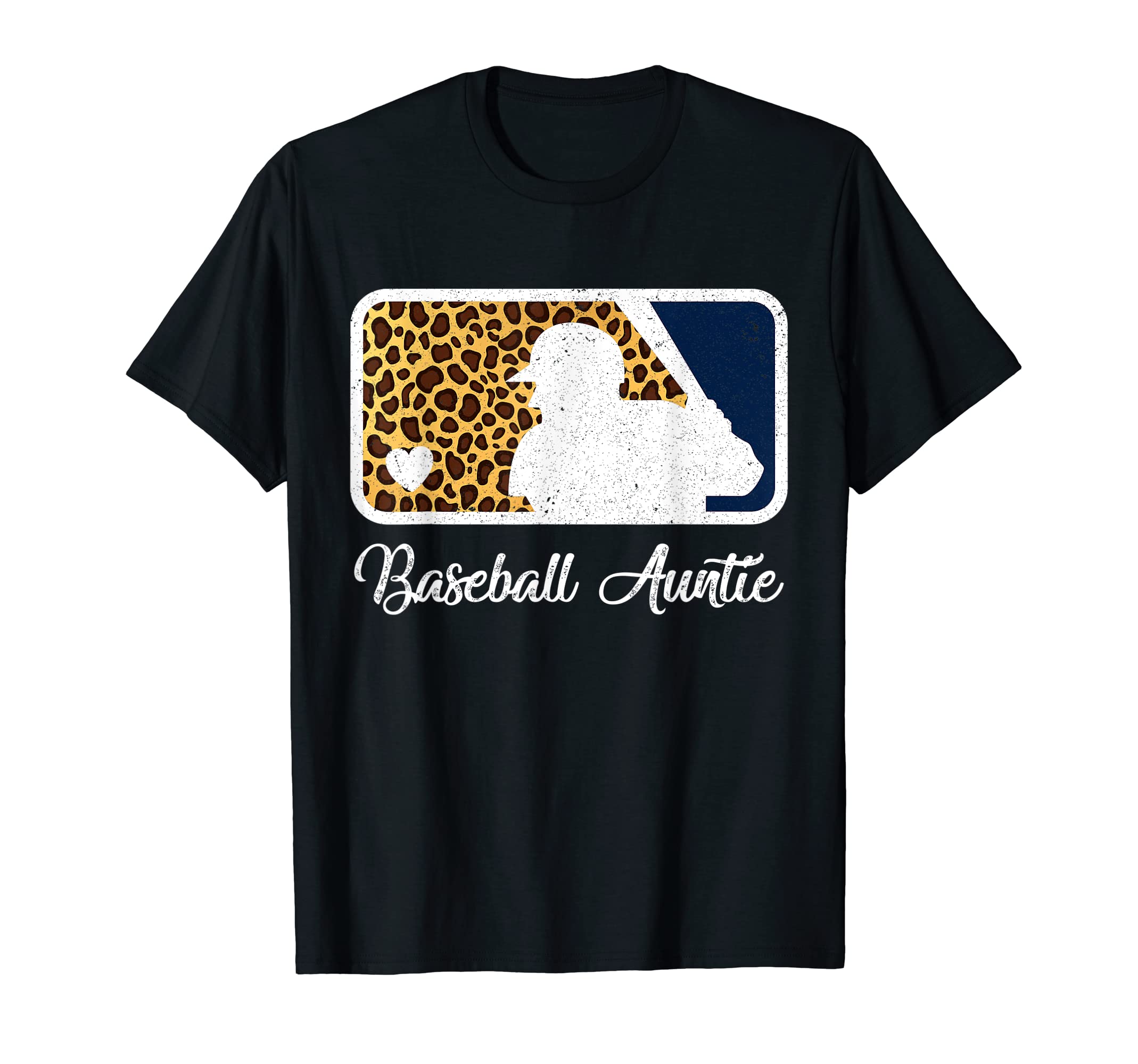 Baseball Auntie Leopard Funny Player Fan T-Shirt - Minimalist Print Unisex - T-Shirt, Sweatshirt, Hoodie
